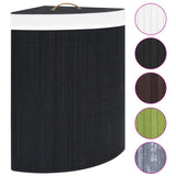NNEVL Bamboo Corner Laundry Basket Black 60 L