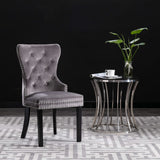 NNEVL Dining Chairs 2 pcs Grey Velvet