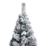 NNEVL Slim Artificial Christmas Tree with Flocked Snow Green 150 cm PVC