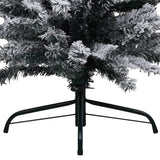 NNEVL Slim Artificial Christmas Tree with Flocked Snow Green 150 cm PVC