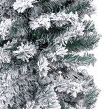 NNEVL Slim Artificial Christmas Tree with Flocked Snow Green 180 cm PVC
