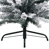 NNEVL Slim Artificial Christmas Tree with Flocked Snow Green 180 cm PVC