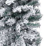 NNEVL Slim Artificial Christmas Tree with Flocked Snow Green 210 cm PVC