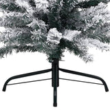 NNEVL Slim Artificial Christmas Tree with Flocked Snow Green 210 cm PVC