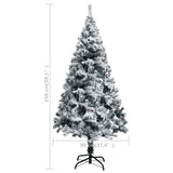 NNEVL Artificial Christmas Tree with Flocked Snow Green 150 m PVC