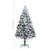 NNEVL Artificial Christmas Tree with Flocked Snow Green 210 cm PVC