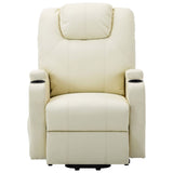 NNEVL Stand-up Massage Recliner Cream White Faux Leather (AU only)
