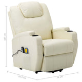 NNEVL Stand-up Massage Recliner Cream White Faux Leather (AU only)