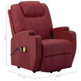 NNEVL Stand-up Massage Recliner Wine Red Faux Leather (AU only)