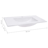 NNEVL Built-in Wash Basin 800x460x130 mm SMC White