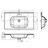 NNEVL Built-in Wash Basin 805x460x105 mm SMC White