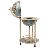 NNEVL Globe Bar Wine Stand Eucalyptus Wood Blue