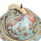NNEVL Globe Bar Wine Stand Eucalyptus Wood Blue