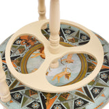 NNEVL Globe Bar Wine Stand Eucalyptus Wood Blue