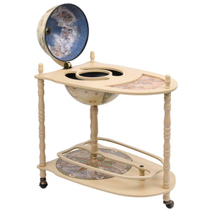 NNEVL Freestanding Globe Bar Wine Stand Eucalyptus Wood Green