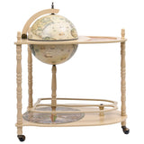 NNEVL Freestanding Globe Bar Wine Stand Eucalyptus Wood Green