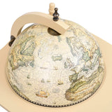 NNEVL Freestanding Globe Bar Wine Stand Eucalyptus Wood Green
