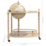 NNEVL Freestanding Globe Bar Wine Stand Eucalyptus Wood Green