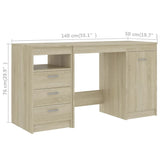 NNEVL Desk Sonoma Oak 140x50x76 cm Chipboard