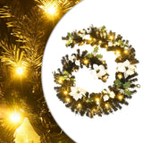 NNEVL Christmas Garland with LED Lights Black 2.7 m PVC