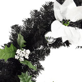 NNEVL Christmas Garland with LED Lights Black 2.7 m PVC