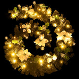 NNEVL Christmas Garland with LED Lights Black 2.7 m PVC