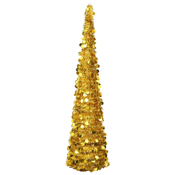 NNEVL Pop-up Artificial Christmas Tree Gold 180 cm PET