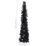 NNEVL Pop-up Artificial Christmas Tree Black 120 cm PET