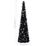 NNEVL Pop-up Artificial Christmas Tree Black 150 cm PET