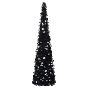 NNEVL Pop-up Artificial Christmas Tree Black 180 cm PET