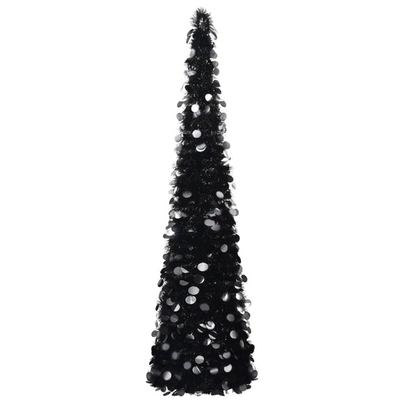 NNEVL Pop-up Artificial Christmas Tree Black 180 cm PET