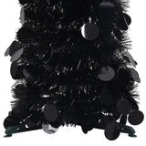 NNEVL Pop-up Artificial Christmas Tree Black 180 cm PET