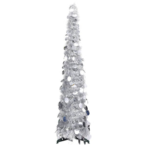NNEVL Pop-up Artificial Christmas Tree Silver 120 cm PET