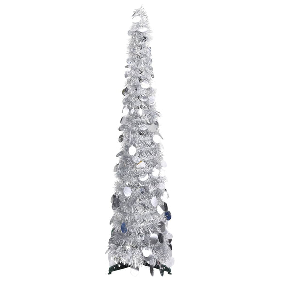 NNEVL Pop-up Artificial Christmas Tree Silver 120 cm PET