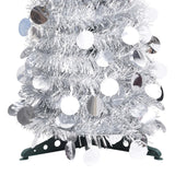 NNEVL Pop-up Artificial Christmas Tree Silver 120 cm PET