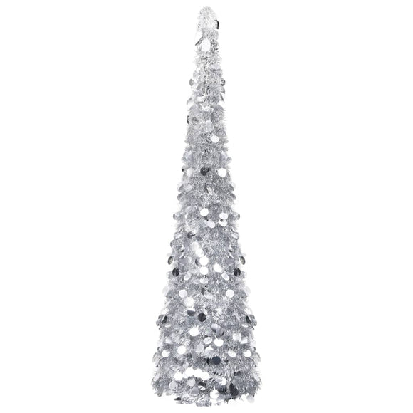 NNEVL Pop-up Artificial Christmas Tree Silver 150 cm PET