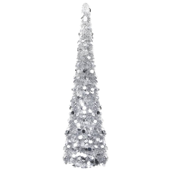 NNEVL Pop-up Artificial Christmas Tree Silver 180 cm PET
