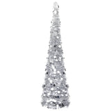 NNEVL Pop-up Artificial Christmas Tree Silver 180 cm PET