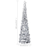 NNEVL Pop-up Artificial Christmas Tree Silver 180 cm PET
