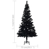 NNEVL Artificial Christmas Tree with Stand Black 150 cm PVC
