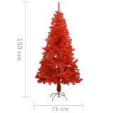 NNEVL Artificial Christmas Tree with Stand Red 150 cm PVC