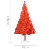 NNEVL Artificial Christmas Tree with Stand Red 180 cm PVC