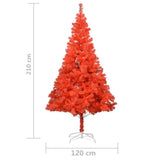 NNEVL Artificial Christmas Tree with Stand Red 210 cm PVC