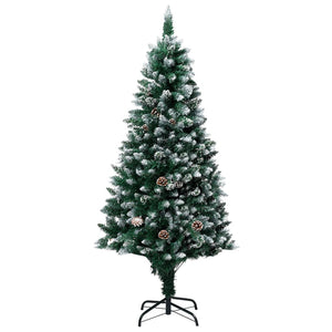 NNEVL Artificial Christmas Tree with Pine Cones and White Snow 150 cm
