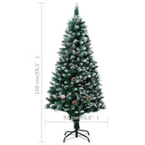NNEVL Artificial Christmas Tree with Pine Cones and White Snow 150 cm