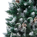 NNEVL Artificial Christmas Tree with Pine Cones and White Snow 180 cm