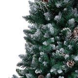NNEVL Artificial Christmas Tree with Pine Cones and White Snow 240 cm