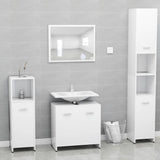 NNEVL Bathroom Cabinet White 60x33x61 cm Engineered Wood