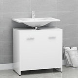 NNEVL Bathroom Cabinet White 60x33x61 cm Engineered Wood