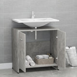 NNEVL Bathroom Cabinet Concrete Grey 60x33x61 cm Engineered Wood